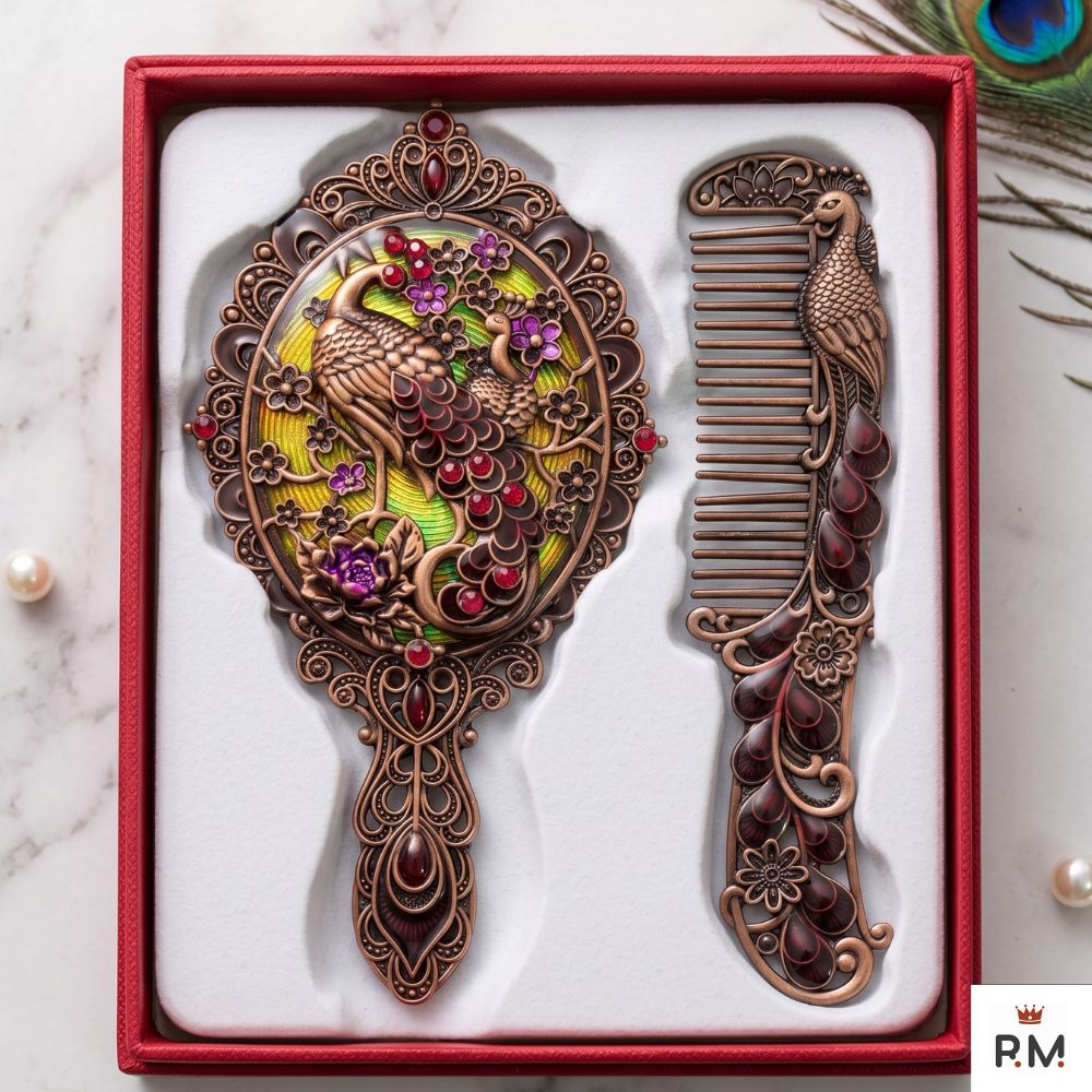 طقم مرآة ومشط كلاسيكي